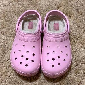 Pink Lined Crocs